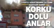Çatısını alevlerin kapladığı binada korku dolu anlar yaşandı