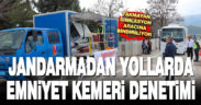 Denizli’de jandarmadan sürücü ve yolculara emniyet kemeri denetimi
