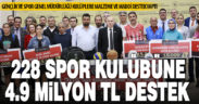 Denizli’de 228 spor kulübüne 4 milyon 897 bin 500 TL maddi destek