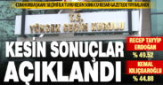 Birinci tur kesin sonuçları Resmi Gazete’de yayımlandı