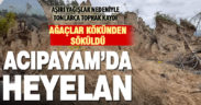 Acıpayam’da heyelan meydana geldi