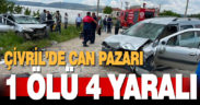 İki araç kafa kafaya çarpıştı: 1 ölü, 4 yaralı