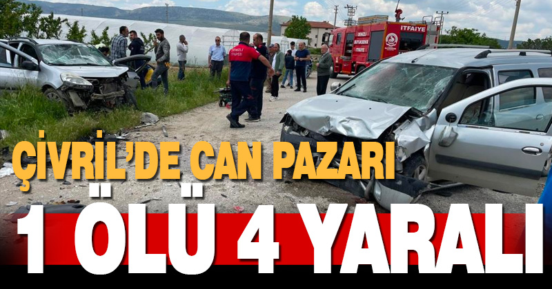 İki araç kafa kafaya çarpıştı: 1 ölü, 4 yaralı