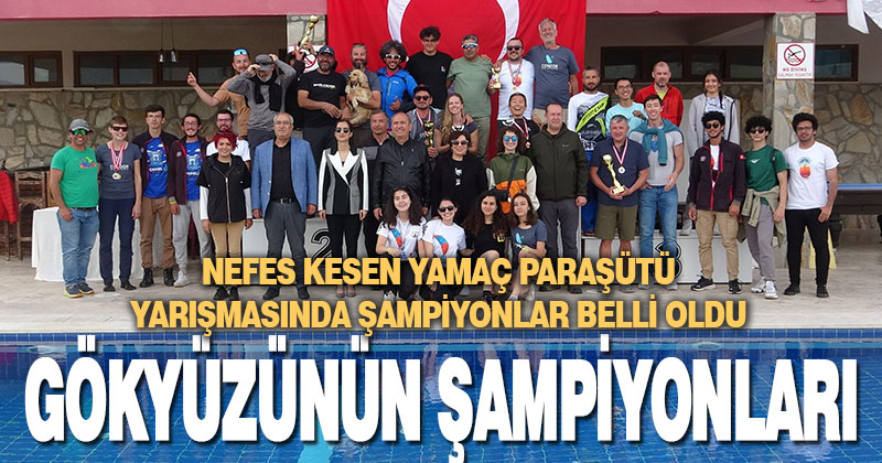Gökyüzünde nefes kesen yamaç paraşütü yarışmasında şampiyonlar belli oldu