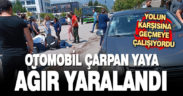 Otomobilin çarptığı kadın yaya ağır yaralandı