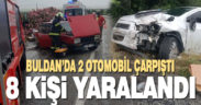 Buldan’da iki otomobil çarpıştı: 8 yaralı