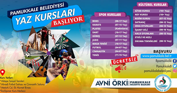Pamukkale’de yaz kursları dolu dolu geçecek