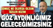 Vali Atik’ten LGS’ye girecek öğrencilere mesaj