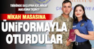 Tribünde başlayan asker-polis aşkı nikah masasına taşındı