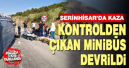 Devrilen minibüsteki 3 kişi yaralandı