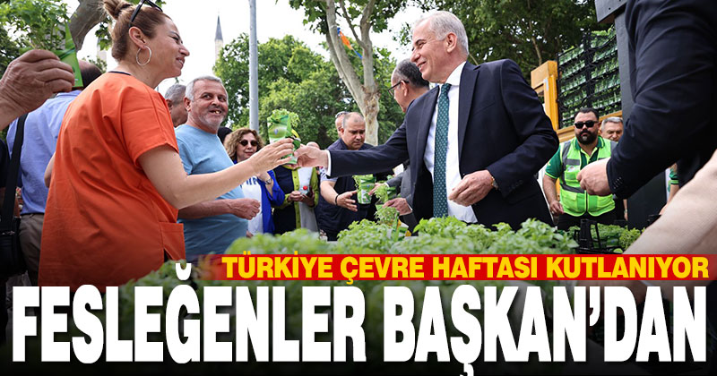 Türkiye Çevre Haftası kutlanıyor. Büyükşehir Denizlililere binlerce fesleğen dağıttı