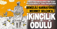 Denizlili karikatürist Mehmet Selçuk’a İzmir’den ikincilik ödülü