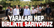 Başkan Zolan aşırı yağış alan Sarıabat ve Cankurtaran’ı ziyaret etti