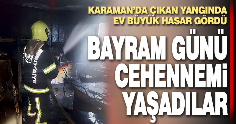 Merkezefendi’de ev alevlere teslim oldu