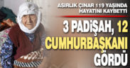 3 padişah, 12 cumhurbaşkanı gören asırlık çınar hayatını kaybetti
