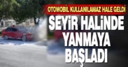 Trafikte ilerleyen otomobil alevlere teslim oldu