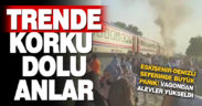 Yolcu trenin vagonu alev alev yandı, vatandaşlar büyük panik yaşadı