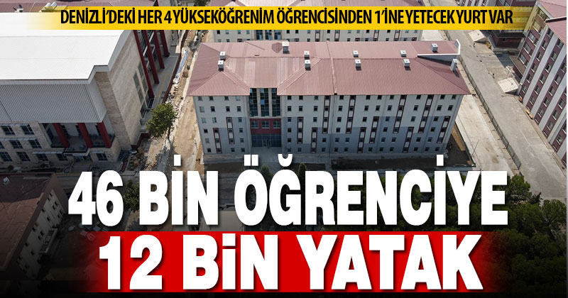 Denizli’de her 4 yükseköğrenim öğrencisinden birine yetecek yurt var