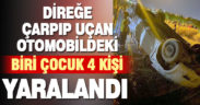 Takla atan otomobildeki 1’i çocuk 4 kişi yaralandı