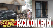 Hurdalarda çıkan yangında 3 daire ve 1 araba hasar gördü