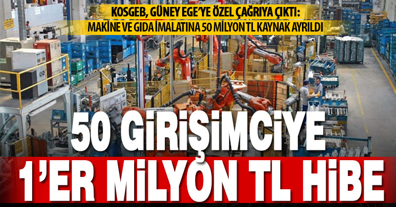 KOSGEB’den Güney Ege illerine özel proje çağrısı: 1 milyon TL hibe verilecek
