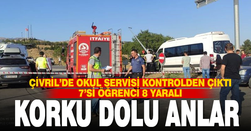 Kontrolden çıkan okul servisi, iki araca çarptı: 7’si öğrenci 8 yaralı