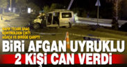 Hafif ticari araç palmiye ağacına ve aydınlatma direğine çarptı: 2 ölü