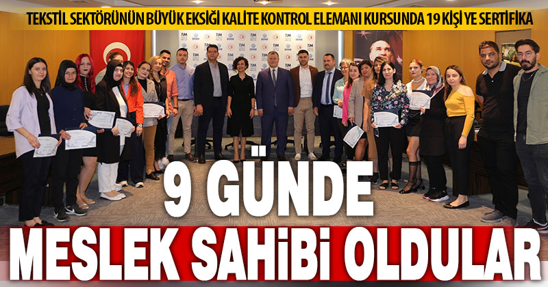 Kurs ile kalite kontrol elemanı olan kursiyerler sertifika aldı