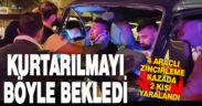 Zincirleme kazada araca sıkışan yolcu, ağlayarak kurtarılmayı bekledi