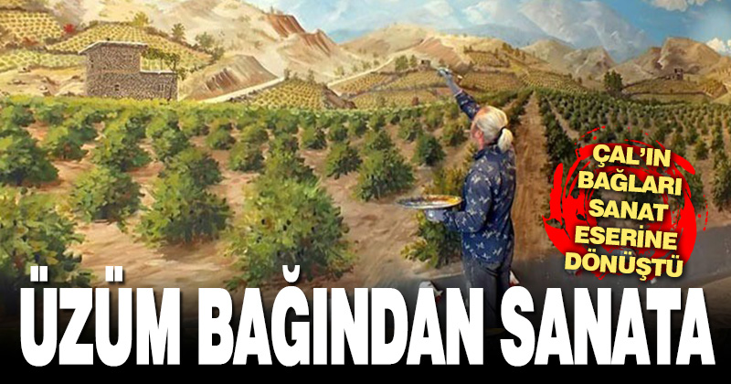 Meşhur üzüm bağları, duvarda sanat eserine dönüştü