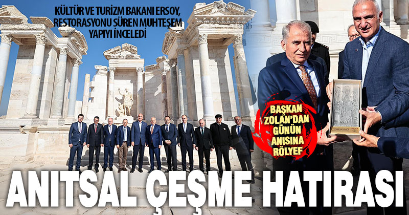 Bakan Ersoy, yeniden ayağa kaldırılan 1800 yıllık Laodikya Anıtsal Çeşmesini ziyaret etti