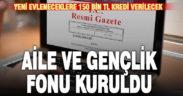 Yeni evlenecekleri kredi sağlayacak Aile ve Gençlik fonu kuruldu