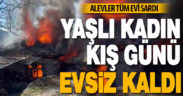 Yaşlı kadın yangında evsiz kaldı