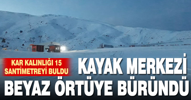Denizli Kayak Merkezi’nde kar kalınlığı 15 santimetreyi buldu