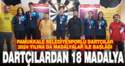 Pamukkale Belediyesporlu dartçılardan 18 madalya