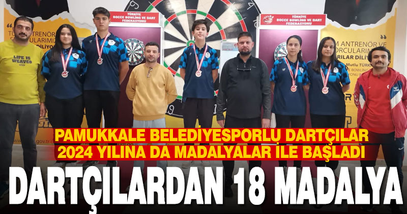 Pamukkale Belediyesporlu dartçılardan 18 madalya
