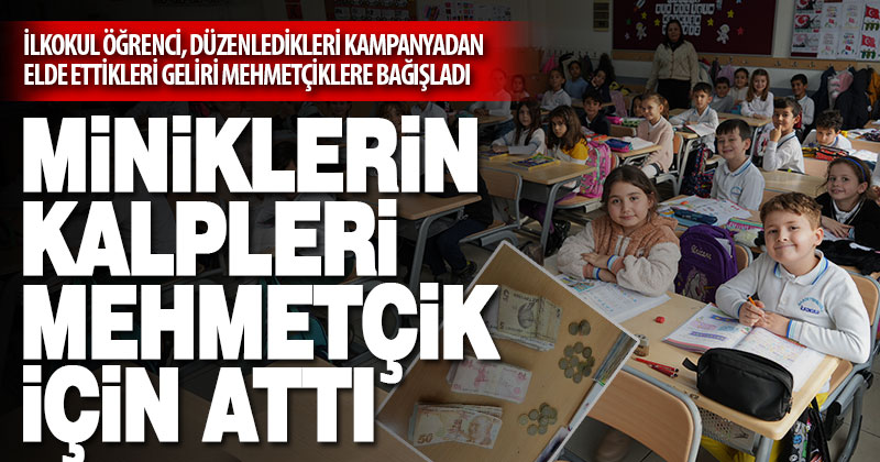 Miniklerin kalbi Mehmetçikler için attı