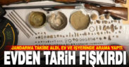 Jandarmanın takibe aldığı zanlının ev ve işyerinde tarihi eserler çıktı