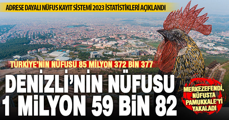 Denizli’nin nüfus artış hızı yarı yarıya düştü: Nüfusu 1 milyon 59 bin 82 kişi oldu