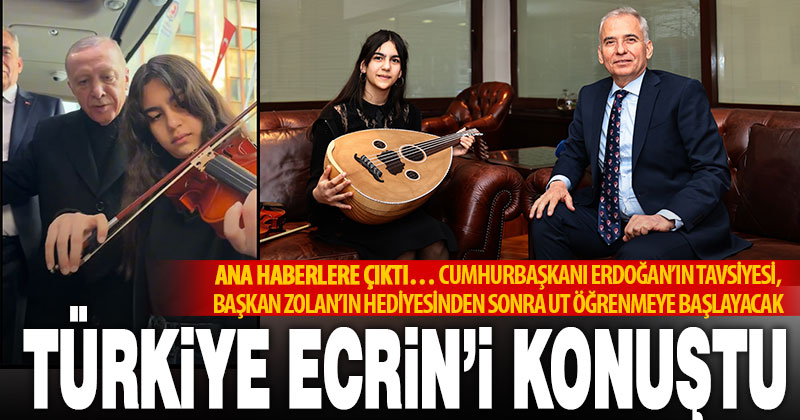 Cumhurbaşkanı Erdoğan’a keman çalan Ecrin, ülkede gündem oldu
