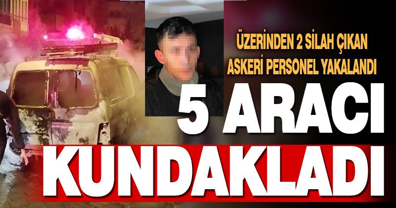 Denizli’de 5 aracı kundakladığı iddia edilen bir şüpheli yakalandı