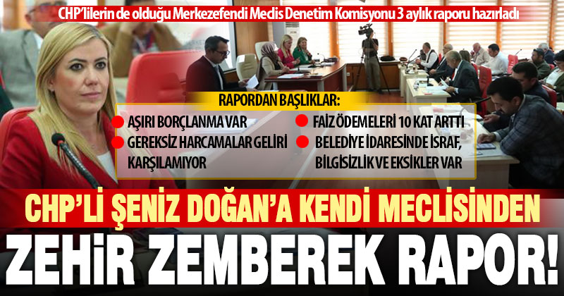 CHP’li Şeniz Doğan’a kendi meclisinden zehir zemberek denetim raporu!