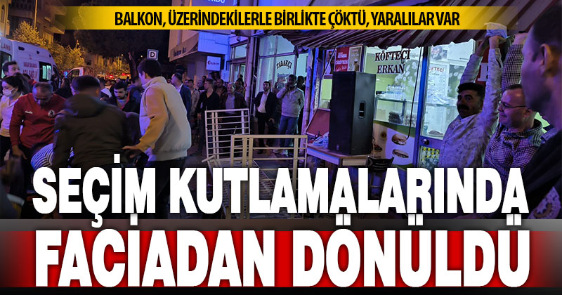 Seçim kutlamaları sırasında parti binasının balkonu çöktü, faciadan dönüldü