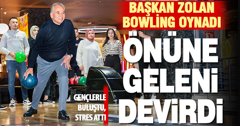 Başkan Zolan gençlerle bowling oynadı, stres attı