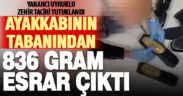 836 gram reçine esrarı ayakkabısına saklayan yabancı uyruklu tutuklandı