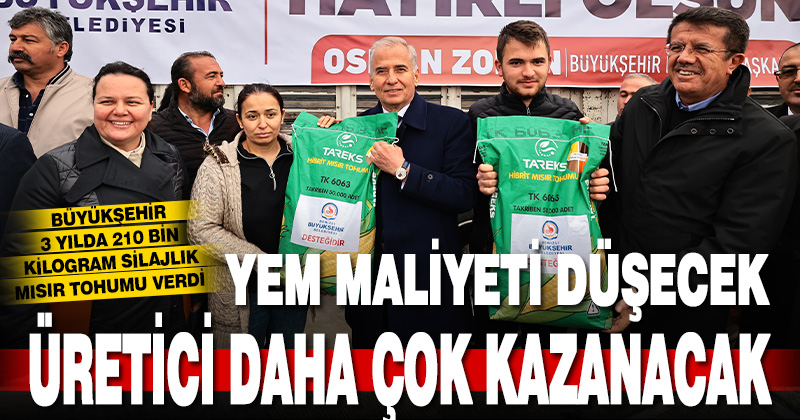 Büyükşehir 3 yılda 210.000 kg silajlık mısır tohumu verdi