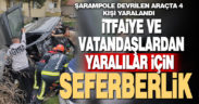 Denizli’de şarampole devrilen hafif ticari araçtaki 4 kişi yaralandı