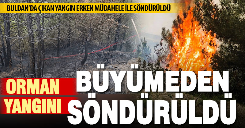Buldan’da başlayan orman yangını büyümeden söndürüldü
