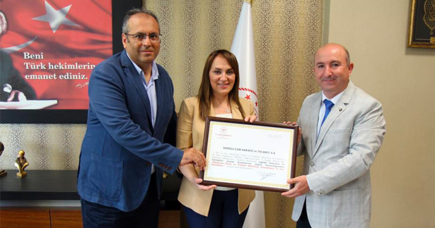 Denizlili firmaya ‘sağlık’ sertifikası