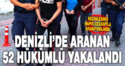Denizli’de hapis cezasıyla aranan 52 hükümlü yakalandı